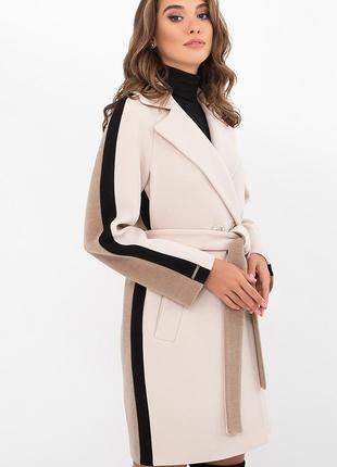 Пальто женское демисезонное п-425-90 (2). цвет: 022/003 молоко-бежевый