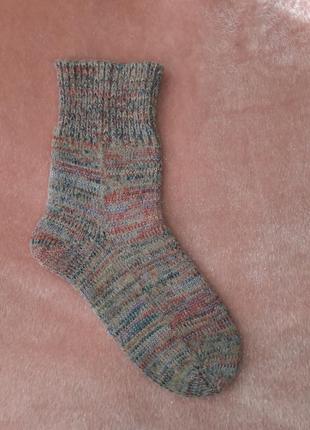 Жіночі в'язані теплі шкарпетки з натуральної пряжі1 фото