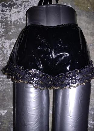Латексні вінілові шортики з мереживом полденс бурлеск кабаре стрип