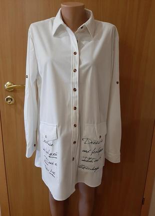 56-60 турция рубашка туника блуза вельветовая велюровая белая новая2 фото