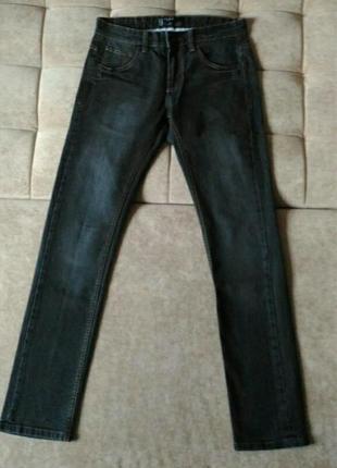 Джинсы скинни denim 72d тёмно-серые, почти чёрные размер 32