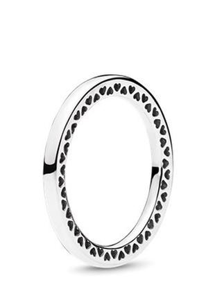 Оригинальное серебряное кольцо пандора 196237 100% оригинал простое с сердцами сердечки новое с биркой серебро проба 925 ale8 фото