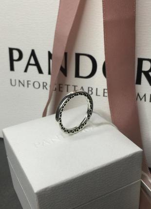 Оригинальное серебряное кольцо пандора 196237 100% оригинал простое с сердцами сердечки новое с биркой серебро проба 925 ale2 фото