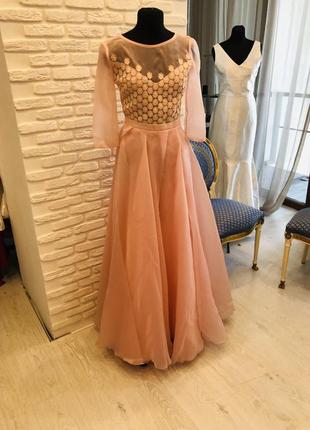Свадебное платье розового цвета3 фото