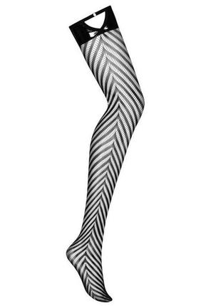 S818 obsessive черные чулки сетка эко кожа