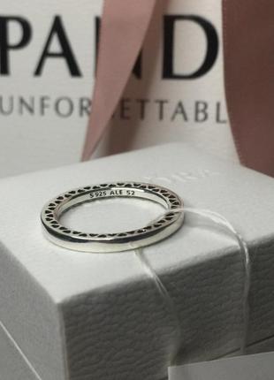 Оригинальное серебряное кольцо пандора 196237 100% оригинал простое с сердцами сердечки новое с биркой серебро проба 925 ale4 фото