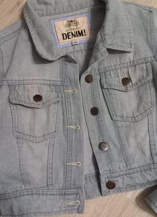 Короткая джинсовая куртка пиджак жакет5 фото