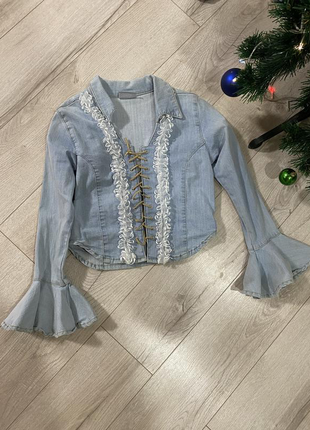 Pannock jeans 💙🤍💙ефектна джинсова сорочка