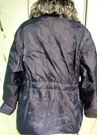 Демисезонная куртка очень большого 28-30 размера со съемным меховым воротником4 фото
