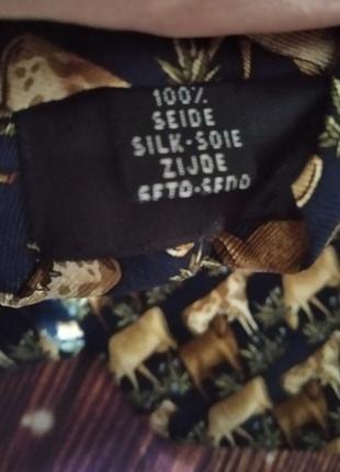 Италия, винтажный шелковый галстук в интересный принт, винтаж европа, натуральный шелк2 фото