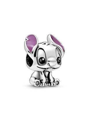 Оригинальный серебряный шарм пандора 798844c01 100% оригинал бусина стич дисней фиолетовые уши ушки новый с биркой серебро проба 925 ale