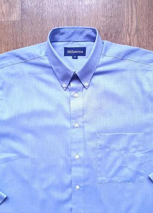 Сорочка голуба блакитна синя milanova 16" розмір l, xl