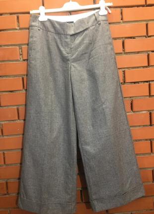 Широкие шерстяные  прямые брюки next 44 р.