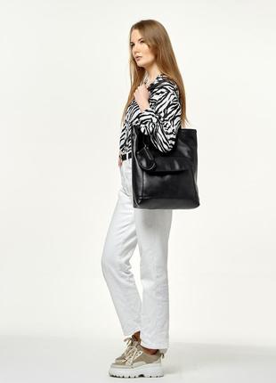 Новинка!женская, черная, новая сумка шоппер -очень практичная, стильная и вместительная1 фото