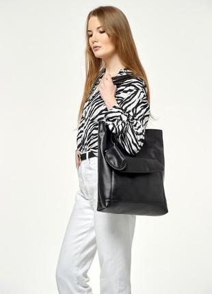 Новинка!женская, черная, новая сумка шоппер -очень практичная, стильная и вместительная3 фото