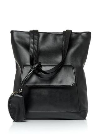 Новинка!женская, черная, новая сумка шоппер -очень практичная, стильная и вместительная5 фото
