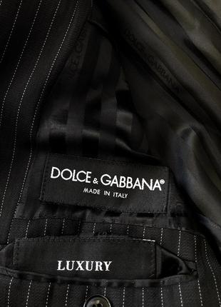 Dolce & gabbana шерсть чёрный классический пиджак в полоску4 фото