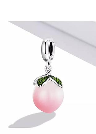 Срібний шарм підвіска для браслета "соковитий персик"
