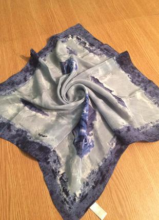 Ексклюзив стильний яскравий шарф, хустка спокійних синіх кольорів