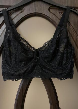 Шикарний ажурний, чорний бюстгальтер