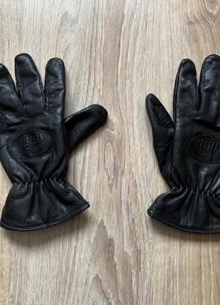 Мужские кожаные байкерские перчатки мото с утеплителем western classic