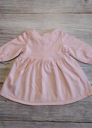 Трикотажное нежное розовое платье с длинным рукавом next узоры на девочку 0-3месяца2 фото