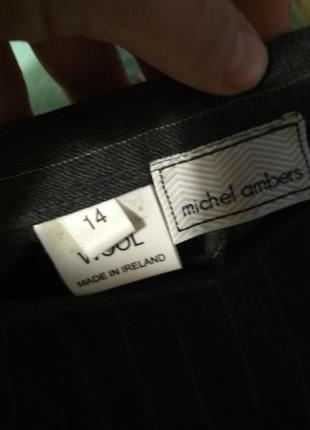 Роскошные фирменные натуральные шерстяные штаны стильная полоска 100% шерсть высокая посадка качеств5 фото
