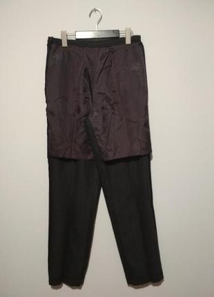 Роскошные фирменные натуральные шерстяные штаны стильная полоска 100% шерсть высокая посадка качеств7 фото