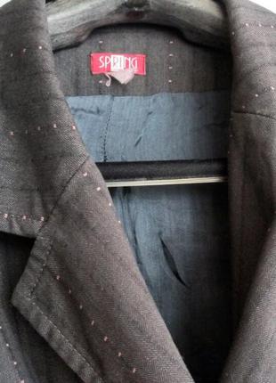 Серый пиджак с поясом 44-46р spring с-м3 фото