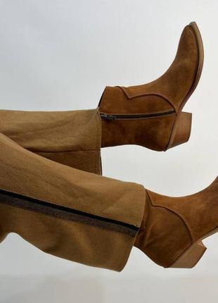Руді карамельні козаки rstyle kazaki натуральна замша 36-41