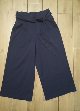 Темно-сині брюки-кюлоти з зав'язаним поясом, tchibo німеччина , рр. наші 44-46 36/38 євро4 фото