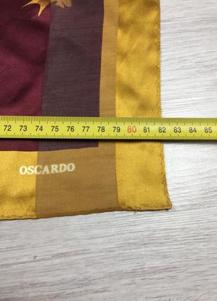 Фирменный легкий шелковый платок oscardo silk листья клена осень7 фото