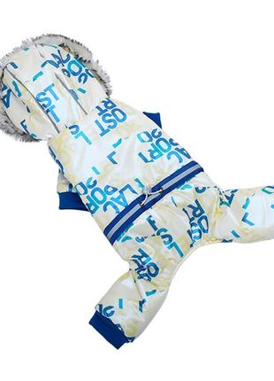 Комбінезон з капюшоном для собак hoopet hy-y2256 blue s теплий зимовий3 фото