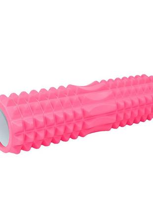 Масажний валик dobetters roller pink ролик для масажу спини, шиї ролер 45*13 см