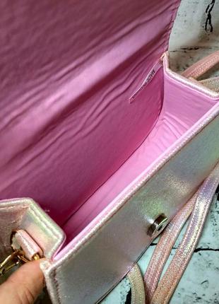 Сумочка детская единорог, перламутровая, розовая2 фото