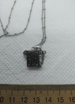 Длинная цепочка с оригинальной подвеской дисковый телефон с кристаллами и снимающейся...