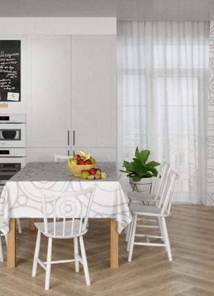 Фотоштора+скатерть кружочки