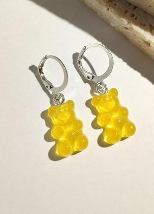 Серьги подарок ко дню святого валентина влюблённых мармеладный мишка