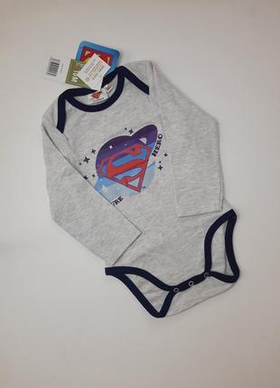 Бодик боди на мальчика superman 3м 62 18м 86 disney baby боді з довгими рукавами
на хлопчика