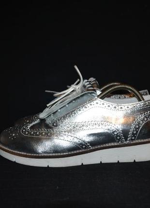 Серебряные кожаные туфли oxmox, р. 411 фото