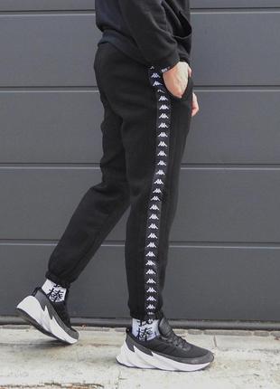 Спортивні штани фліс каппа, чорний3 фото