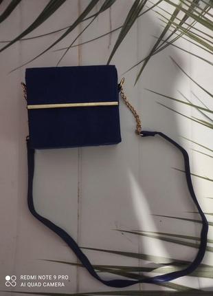 Маленька стильна сумочка колір електрик3 фото