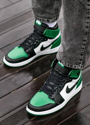 Кросівки nike air jordan retro 1 white green