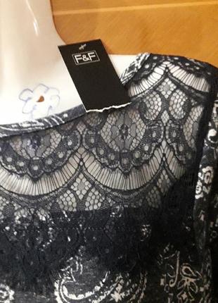 Новая брендовая  стильная блуза  с кружевом  в составе  лен  р.14 от f&f3 фото