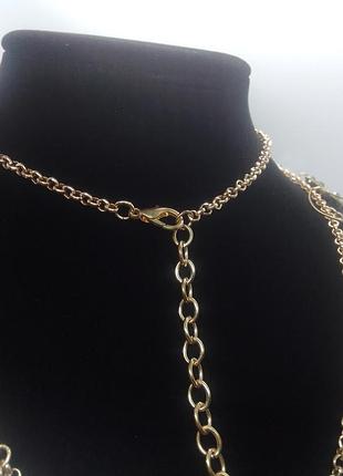 Длинное ожерелье цепочка с подвесками 6
