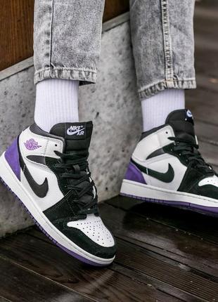 Кросівки nike air jordan retro 1 mid unition purple