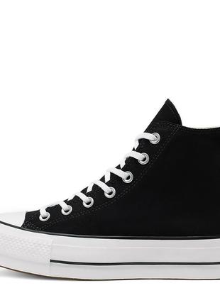 Кеди converse chuck taylor all star lift hi 560845c black текстиль.4 фото