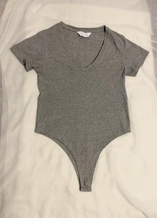 Primark базовый серый боди как новый