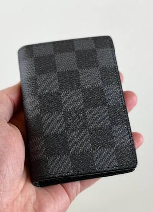 Карманный органайзер для кредитных карт черный серый в стиле louis vuitton