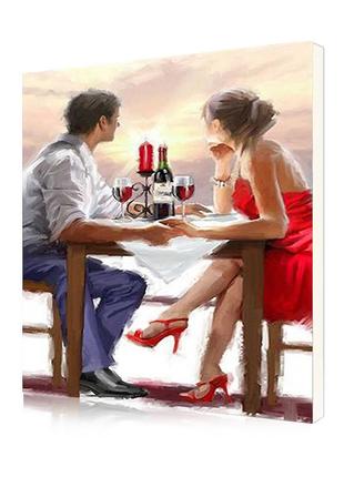 Картина по номерам lesko diy e743 "романтический ужин" 40-50см набор для творчества живопись